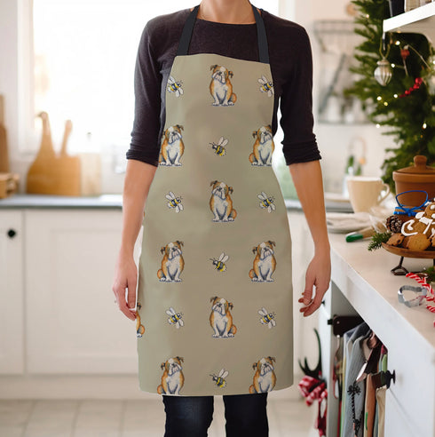 Bulldog and Bee Apron
